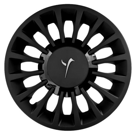 Kit serie 4 copricerchi coppe ruota 15" con cover nera e fregio titanio