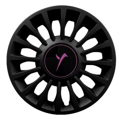 Kit serie 4 copricerchi coppa ruota con logo viola 15"