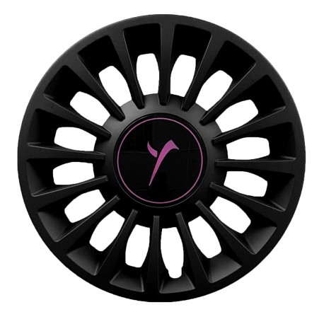 Kit serie 4 copricerchi coppa ruota con logo viola 15"