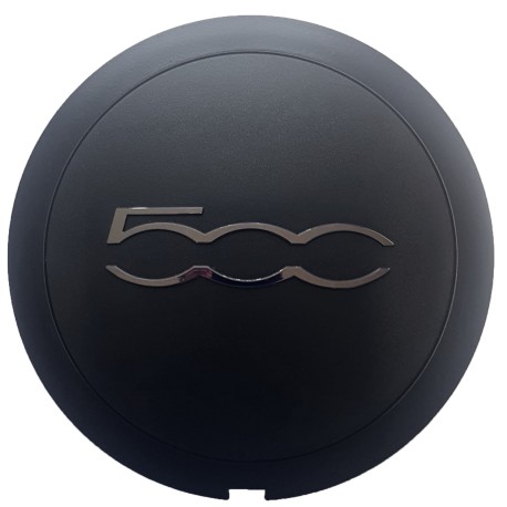 Copricerchio coprimozzo singolo per cerchi in lega con bordo cromato scritta rossa