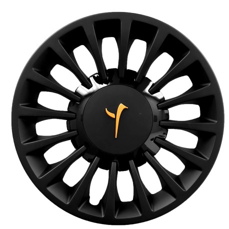 Copricerchio singolo coppa ruota 15" con cover nera e fregio oro