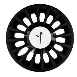 Copricerchio singolo coppa ruota 15" con cover bianca e logo nero