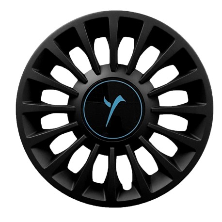 Copricerchio singolo coppa ruota con logo blu 15"