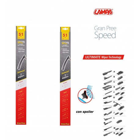 Gran Pree Speed Coppia spazzole tergicristallo flat 51 cm