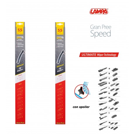 Gran Pree Speed Coppia spazzole tergicristallo flat 55 cm