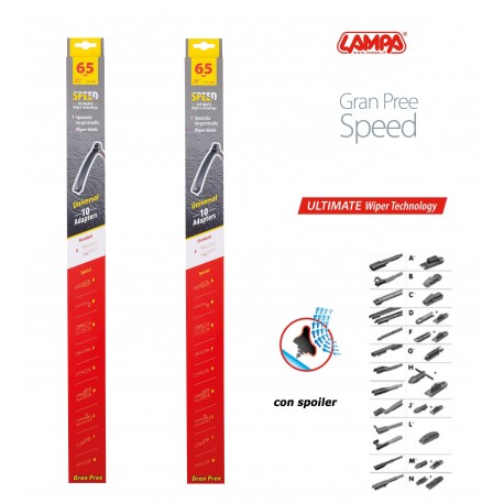 Gran Pree Speed Coppia spazzole tergicristallo flat 65 cm