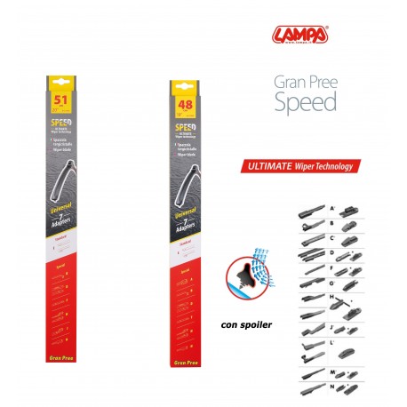 Gran Pree Speed Coppia spazzole tergicristallo flat 51+48 cm