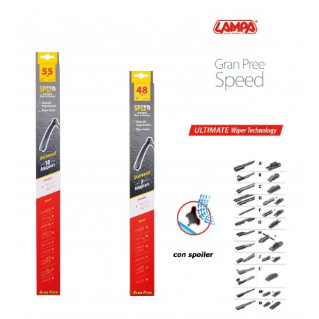 Gran Pree Speed Coppia spazzole tergicristallo flat 55+48 cm