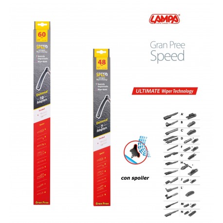 Gran Pree Speed Coppia spazzole tergicristallo flat 60+48 cm