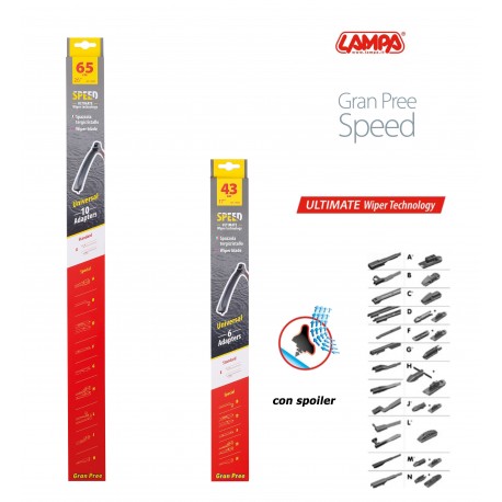 Gran Pree Speed Coppia spazzole tergicristallo flat 70+43 cm