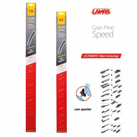 Gran Pree Speed Coppia spazzole tergicristallo flat 70+65 cm