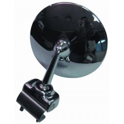 Retrovisore tondo cromato a morsetto bilaterale