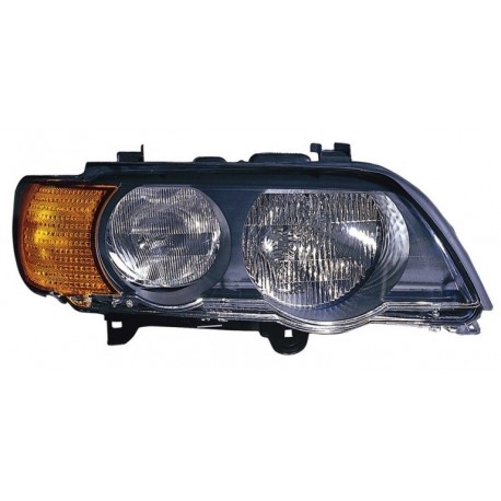 Faro proiettore H7-HB3 con motorino freccia arancio dx