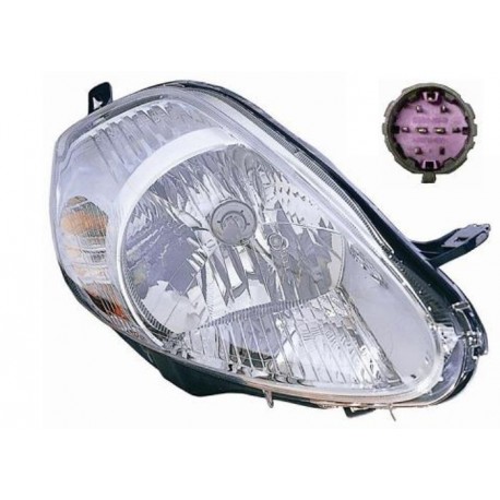 Faro proiettore H4 parabola cromata 7 pin dx