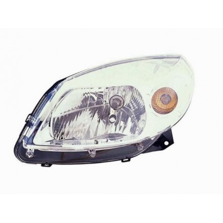 Faro proiettore H4 parabola cromata guida - sx