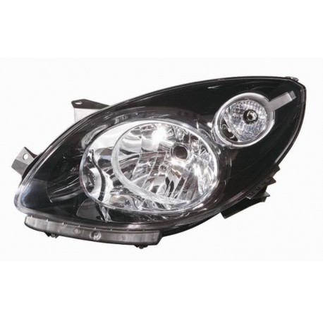 Faro proiettore H4 parabola nera guida - sx