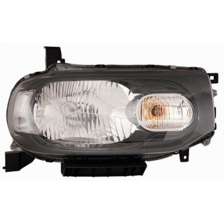 Faro proiettore H4 parabola nera guida - sx