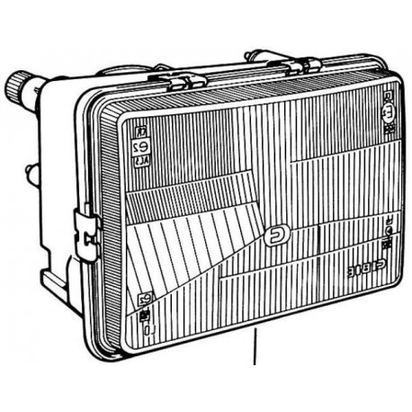 Faro proiettore R2 asimmetrico passeggero - dx