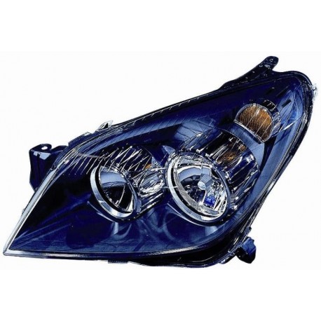 Faro proiettore H7-H1 parabola nera guida - sx