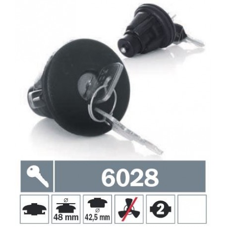 6028 Tappo carburante a baionetta non ventilato con due chiavi