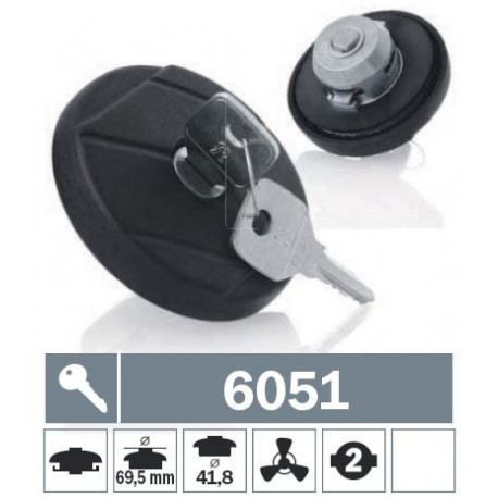 6051 Tappo carburante a baionetta ventilato con due chiavi
