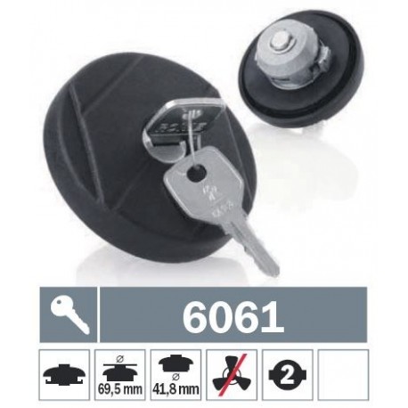 6061 Tappo carburante a baionetta non ventilato con due chiavi