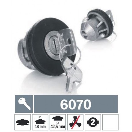 6070 Tappo carburante a baionetta non ventilato con due chiavi