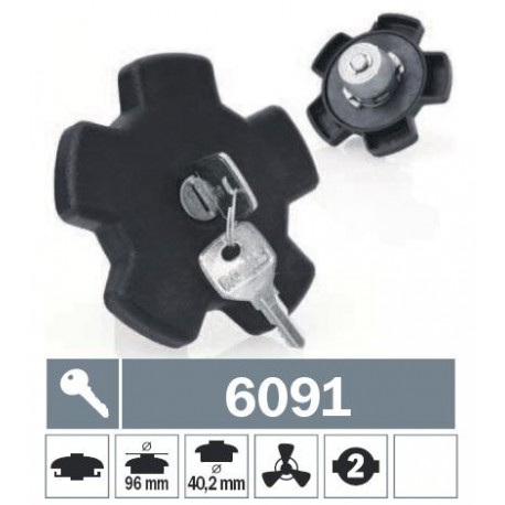 6091 Tappo carburante a baionetta non ventilato con due chiavi
