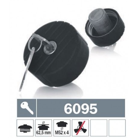 6095 Tappo carburante a vite non ventilato con due chiavi