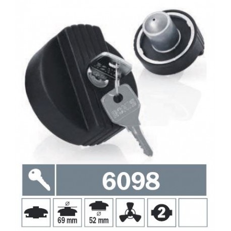 6098 Tappo carburante a baionetta ventilato con due chiavi