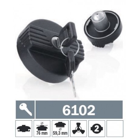 6102 Tappo carburante a baionetta ventilato con due chiavi