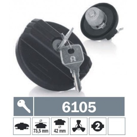 6105 Tappo carburante a baionetta ventilato con due chiavi