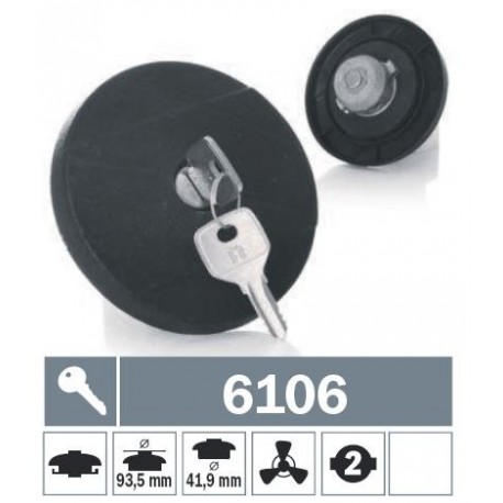 6106 Tappo carburante a baionetta ventilato con due chiavi