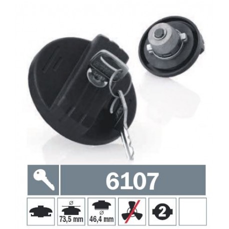 6107 Tappo carburante a baionetta non ventilato con due chiavi