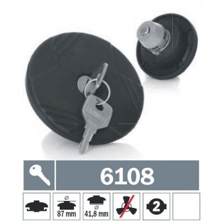 6108 Tappo carburante a baionetta non ventilato con due chiavi