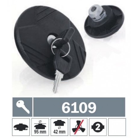 6109 Tappo carburante a baionetta non ventilato con due chiavi