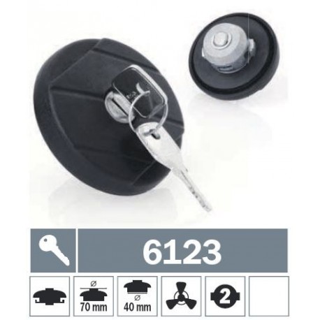 6123 Tappo carburante a baionetta ventilato con due chiavi
