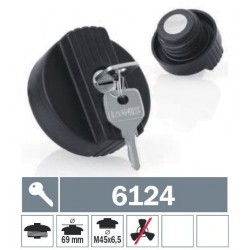 6124 Tappo carburante a vite non ventilato con due chiavi