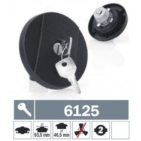 6125 Tappo carburante a baionetta non ventilato con due chiavi