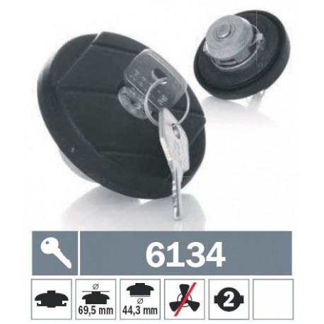 6134 Tappo carburante a baionetta non ventilato con due chiavi