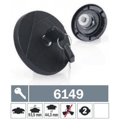 6149 Tappo carburante a baionetta non ventilato con due chiavi