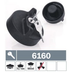6160 Tappo carburante a vite non ventilato con due chiavi
