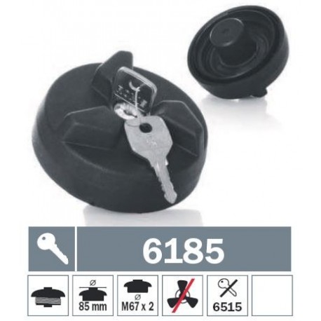 6185 Tappo carburante a vite non ventilato con due chiavi