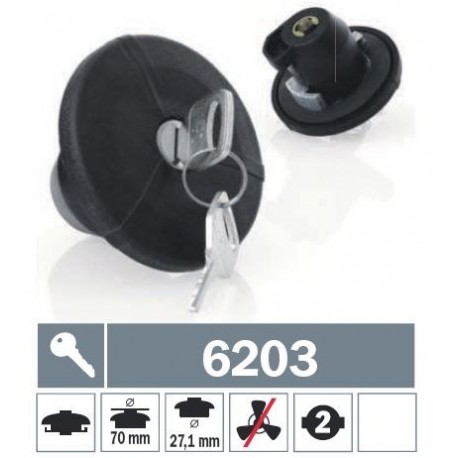 6203 Tappo carburante a baionetta non ventilato con due chiavi