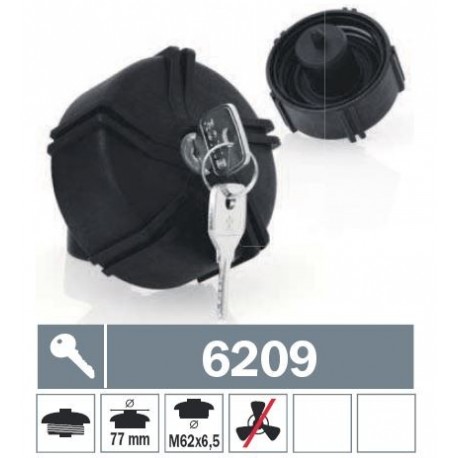6209 Tappo carburante a vite non ventilato con due chiavi