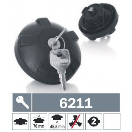 6211 Tappo carburante a baionetta non ventilato con due chiavi