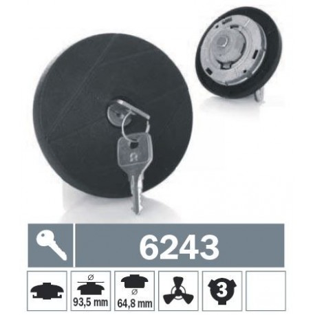 6243 Tappo carburante a baionetta ventilato con due chiavi