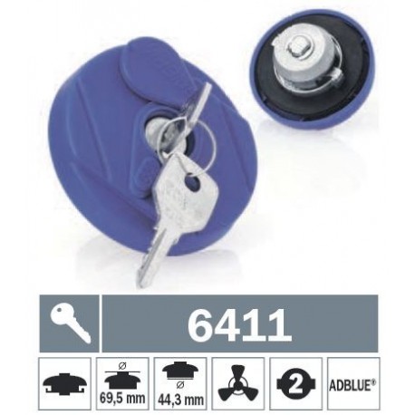 6411 Tappo carburante AdBlue a baionetta ventilato con due chiavi