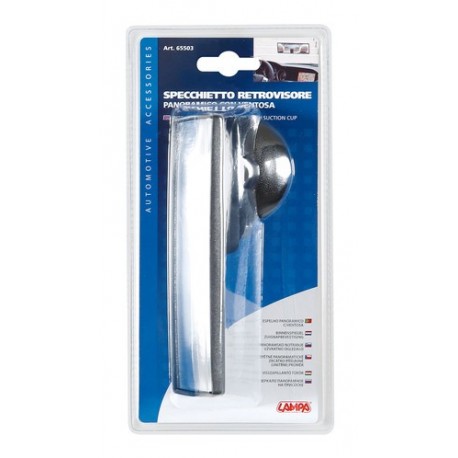 Specchietto retrovisore interno convesso con ventosa 140x45 mm