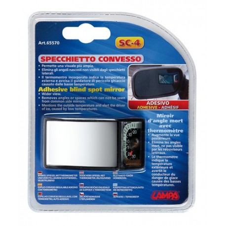 Specchietto convesso adesivo con termometro